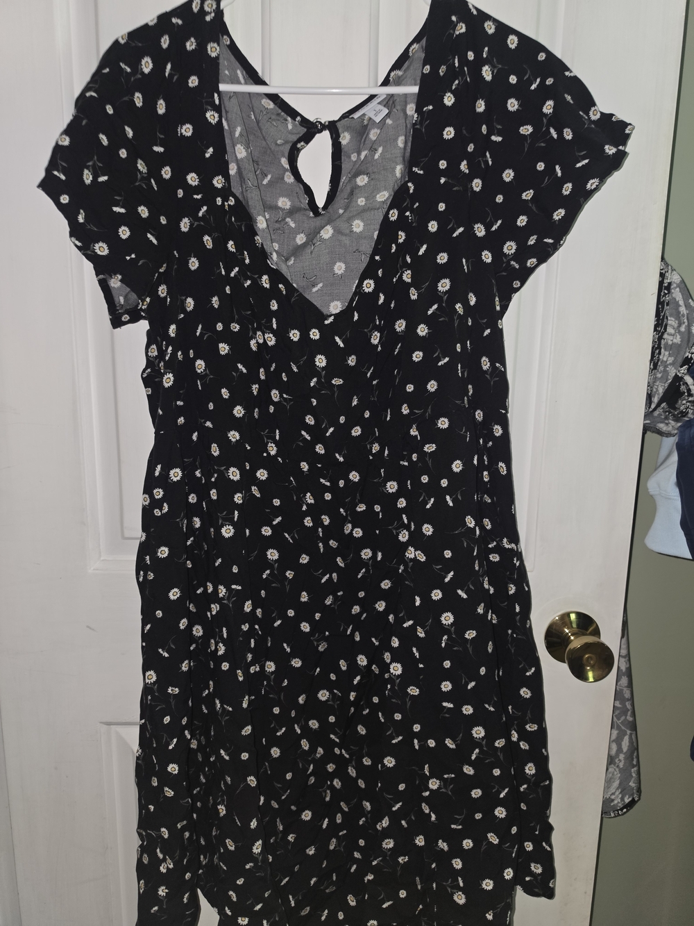 torrid Black Midi Dress with White Daisy Print